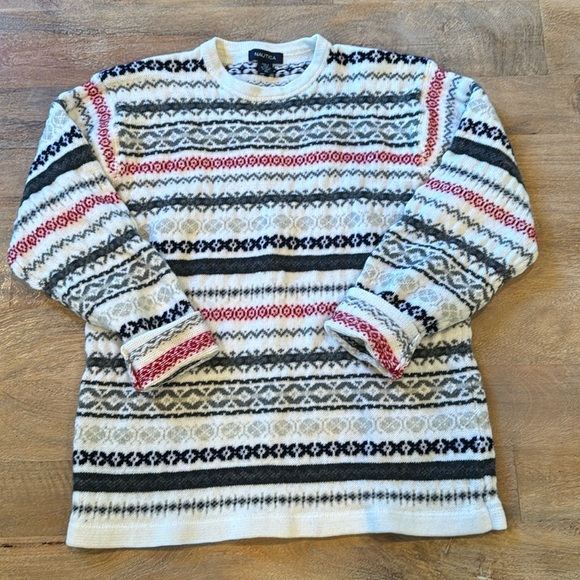 Nautica XL Men’s Fair Isle Winter Sweater Cotton Wool Blend - Picture 12 of 12